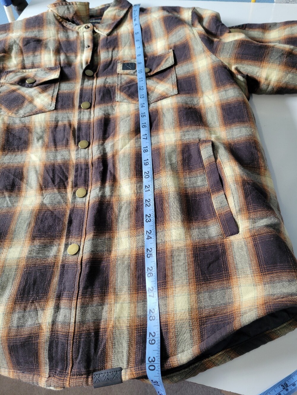 All American Roughneck Men's Plaid Work Jacket Brown & Tan L - Picture 6 of 9